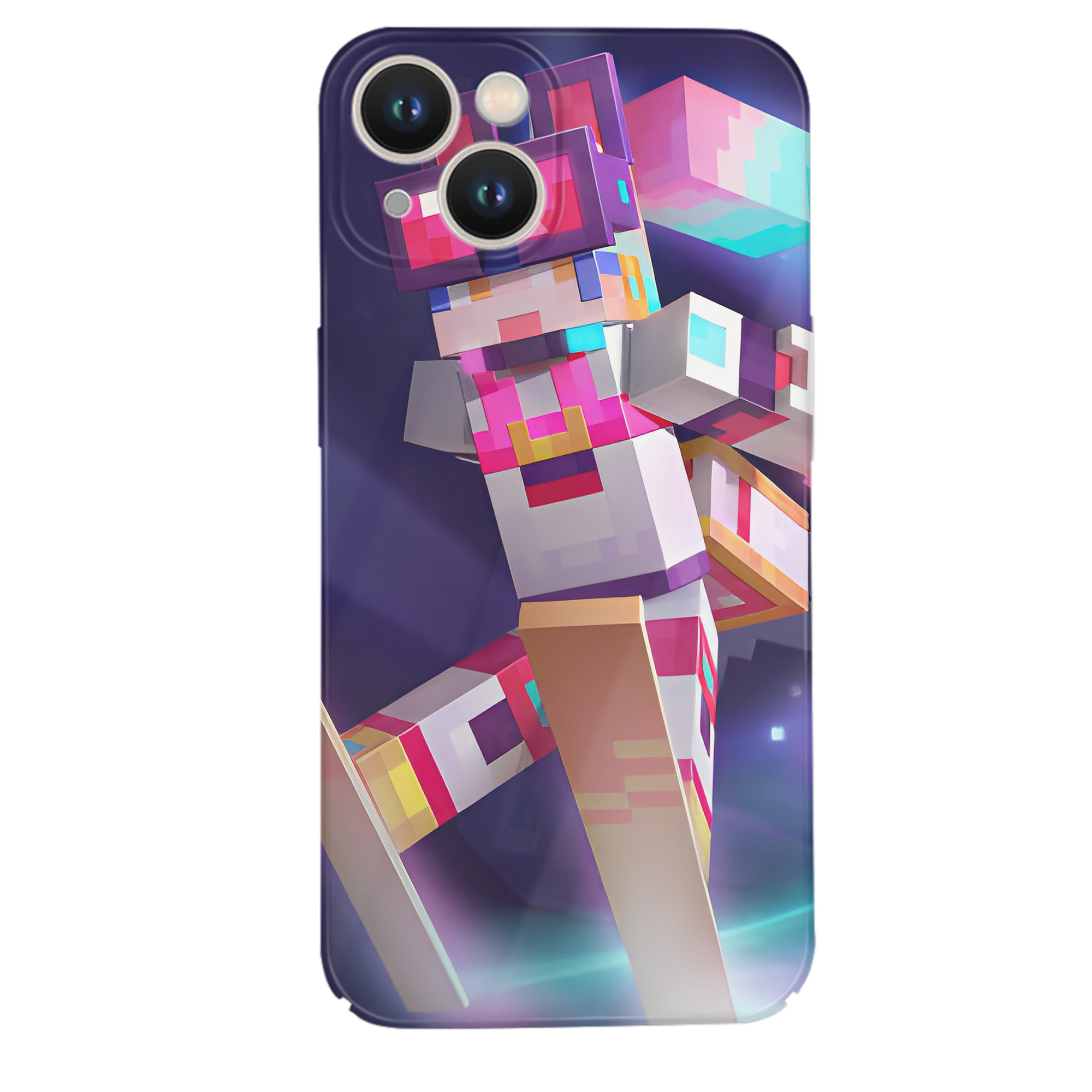 （画像用） マインクラフト ブロックの世界 Minecraft MC Block world 【iPhone 14シリーズ対応】ハードケース